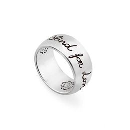 Blind for Love Luxury Designer Jewellery Women Rings Men Fashion S925 Sterling Silver Couple Ring Engagement Wedding Vintage