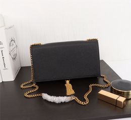 Designer Bags Women Kate Bag Black Calfskin Caviar Chain Tote Crocodile Pattern Genuine Leather Shoulder Bags Tassel Purses Fashion Wallet