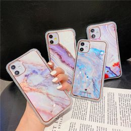 Electroplating Marble Texture TPU Plastic Phone Cases For 11 12 Mini Pro Max Xr X Xs Max 7 8 Plus Ultra Thin Phone Back Cover Case DHL