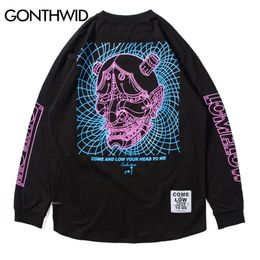 GONTHWID 3D Line Devil Printed Long Sleeve T Shirts 2020 Autumn Mens Hip Hop Casual Cotton Streetwear Tops Tees Harajuku Fashion LJ200827