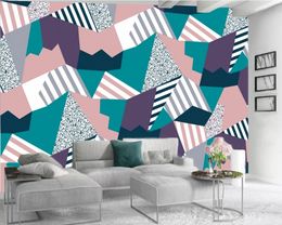 Custom 3d Geometric Wallpaper HD Colour Geometric 3d Wallpaper Living Room Bedroom Wallcovering 3d Wallpaper