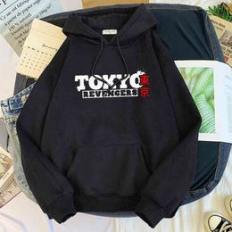 Japanese Anime Tokyo Revengers Print Sweatshirts Male Casual Harajuku Hoodie For Men Loose Warm Streetwear Oversized Tracksuits H1227