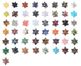 Wholesale Party decoration Pocket Stone Eight-Pointed Stars 1" Quartz Crystal Points Merkaba Star for Healing stones Reiki Spiritual Divine Therapy Energy