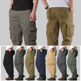 Plus Size Men's Cargo Pants Multi Pocket Military Trousers New Outdoor Work Pants Mens Army Straight Casual Long Trousers 201116