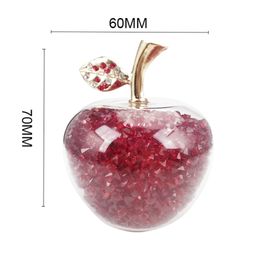 hbl 60mm 1 piece Red Crystal Glass Apple Figurine Paperweight with Filling Rhinestones for Home Decor Christmas Decoration T200703