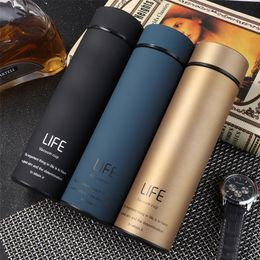 ZOOOBE Thermos Tea Vacuum Flask With Filter Stainless Steel 304 Thermal Cup Coffee Mug Water Bottle Office Business Home Thermo 201221