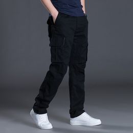 New Brand Men Clothing Cargo Military Army Pants Multi-Pockets Decoration Casual Male Autumn Spring Straight Gray Pants LJ201007