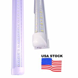 T8 V-Shaped Led Tube Lighting 4FT 36W 5FT 45W 6FT 52W 8FT 72W 2.4m Integrated Cooler Door Leds Fluorescent tubes light led pcb