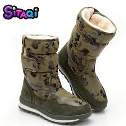 Boys shoes boots camouflage winter style full plus size 27 to 41 snow boot antiskid sole children warm thick fur free shipping 201130