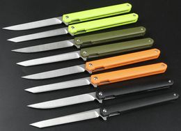 1Pcs New EDC Pocket Flipper Folding Knife 440C Satin Tanto/Drop Point Blade ABS Handle Ball Bearing Fast Open Knives