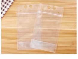 100pcs Clear Drink Pouches Bags frosted Zipper Stand-up Plastic Drinking Bag with straw with holder Reclosable Heat-Proof 500ml DHL