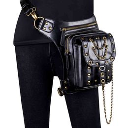 Borse a tracolla Finger Women Taille Packs for Female Punk Motorcycle Style Moda Uomo Sound Nails Chain Verse Crossbody Task 220119