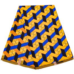 Africa Men Clothes Fabric 6Yards/Lot Weave Pattern Polyester African Real Wax Fabric Sewing Material Sewing Accessories