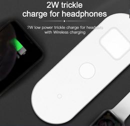 Universal Wireless Charger Pad 3-In-1 10w Fast Charge For Cell Phone iphone 12 11 headset smart watch factory price