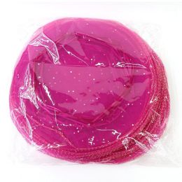 Gift Wrap 100pcs Diameter 26cm Rose Red Round Sachet Organza Bag Drawstring Jewellery Packaging Bags For Wedding/gift//candy/Christmas1