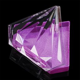 Plastic Diamond box false eyelashes packing box 3D mink lash case empty storage box with eyelash tray 10 pcs
