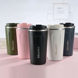 380/510ml Stainless Steel Vacuum Insulated Coffee Travel Mug Spill Proof with Lid - Thermos Cup for Keep Hot/Ice Coffee,Tea Beer LJ201218