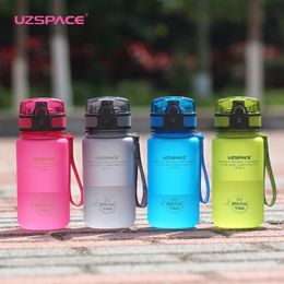 UZSPACE 350ml Sports Water Bottle Kid Lovely Eco-friendly Plastic LeakProof High Quality Tour Portable my Drink bottle BPA Free 201128