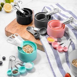8PCS/Set Stainless Steel Handle Measuring Cup Plastic Measuring Spoon Measuring Spoon Baking Set Kitchen Gadgets