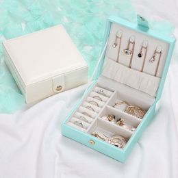 Portable Women's Fashion Jewelry Box Storage box Earrings Pendant Necklaces Jewelrys Packaging boxes