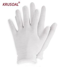 12 pairs/lot White 100% Cotton Ceremonial gloves Reusable for male female Serving / Waiters/drivers/Jewelry Inspection Gloves 201130