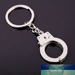 1pc Metal Handcuffs Shape Keyring Keychain Men's Simple Key Chains Holder Keyfob for Car Accessories Gift