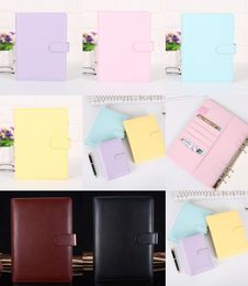 A6 8 Colors Party Supplies Creative Waterproof Macarons Binder Hand Ledger Notebook Shell Loose-leaf Notepad Diary Stationery Cover School Office Supplies