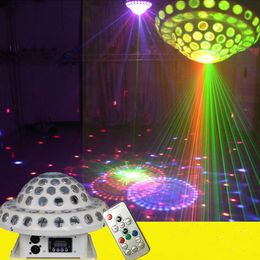 360 Degree Rotary Magic Ball LED Laser Light DMX512 Remote Control Family Party Bar DJ Stage Lighting Effect for KTV Box