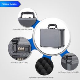 iKayaa Double Sided Aluminum Case With 2 Combination Locks Security Carry Storage Box Accessory LJ200812