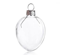 painted christmas ornaments Australia - Free Shipping DIY Paintable Transparent Christmas Ornament Decoration 50mm Glass Egg Silver Cap, 100 Pack1