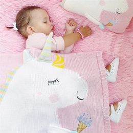 Unicorn Children Baby Blanket Super Soft Infant Kids Blankets knit Swaddle Newborn Baby Bedding Toddler Towel Cobertor Infantil LJ201014