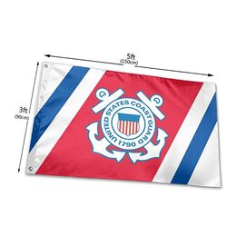 U.S. Coast Guard Veteran Flags 3' x 5' Foot 100D Polyester High Quality With Brass Grommets