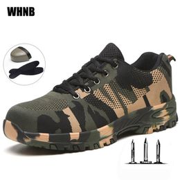 Camouflage Labor Insurance Men Breathable Steel Head Anti-piercing Safety Women Non-slip Wear-resistant Work Shoes Y200915