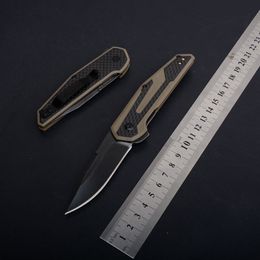 1Pcs KS Knives 1160 Fraxion Folding Knife 2.75" Black 8Cr13MoV Stone Wash Blade Carbon Fibre + Steel Handle With Retail Box