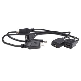 Micro USB 1 Female to 2 Male Data Charge Cables Extension Cord Y Splitter Cable for LG Blackberry Nokia Android Phone