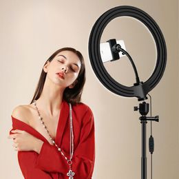 New LED Ring Light for Selfie Beauty Circle Lamp with Tripod Stand Phone Holder for Makeup Photo Video Live Stream on YouTube TikTok