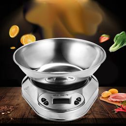 5kg 1g Kitchen Food Scales Stainless Digital Portable Electronic With Bowl Jewellery Cooking Scale Balance Cooking Measure Tools Y200328