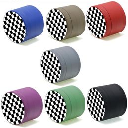Colourful Aluminium Alloy Rubber paint Grinder grid lattice Style Smoking Accessories Tobacco Crusher Miller 63mm Herb Abrader