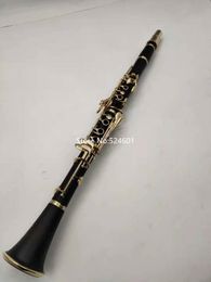 High Quality Clarinet C Tone 17 Keys Ebony Wood Gold Plated Professional musical instrument With Case Free Shipping