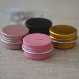 Empty Mini 5g 10g Aluminium Jars Metal Pink Gold Black Sample Lip Balm Deodorant BB Cream Mask Tin Case Makeup Container 50pcspls order