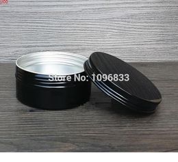 150g Black Aluminium Pot 100ML Metal Cans Aromatherapy Jar Aroma Essential Oil Box Cosmetic Aluminium Container, 24pcs/lotqualtity