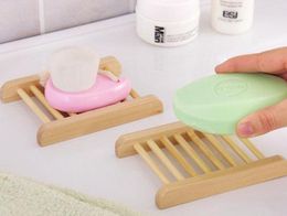 Natural Bamboo Trays Wholesale Wooden Soap DishTray Holder Rack Plate Box Container for Bath Shower Bathroom