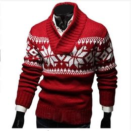 Christmas Autumn Jersey Navidad Hombre Jacquard Male Sweater Slim Knitted Sweaters Men Pullovers 201214