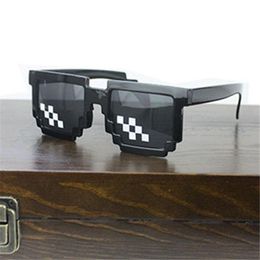 Sunglasses KUJUNY Funny Mosaic Pixel Men Women Thug Life Eyeglasses Classic Party Props Eyewear 8 Bit MLG Pixelated Sun Glasses