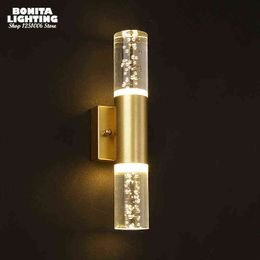 water bubble wall UK - Bubble K9 Crystal Wall Light LED Space Aluminum Water Pipe Sconces Golden Tube Wall Lamp Luxury Modern Simple H1223