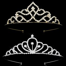 New Fashion Crystal Barrettes Bridal Kid Girls Tiaras and Crowns Rhinestones Headbands for Women Bride Wedding Hair Accessories