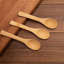 12.8*3cm Natural Bamboo Soup Coffee Ice Cream Spoons Wedding Party Home Kitchen Dining Bar Supplies