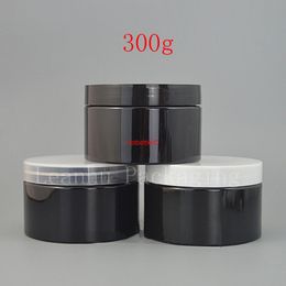 300g X 24 Empty Black Cosmetic Cream Jar With Screw Cap 10 OZ Solid Perfumes Container Powder Bottles Balm Pot Jarsshipping