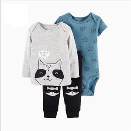 baby boy clothes set long sleeve cartoon romper+pants baby girls outfits unisex newborn clothing 2020 fall fashion Costume LJ201221