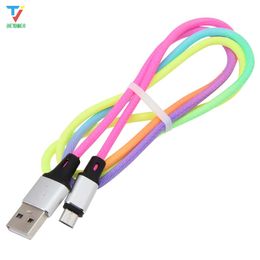 1m Colorful Micro USB Cable Fast Charging Usb Type C Data Sync Wire Cord For Samsung Xiaomi Mobile Phone Cables 300pcs